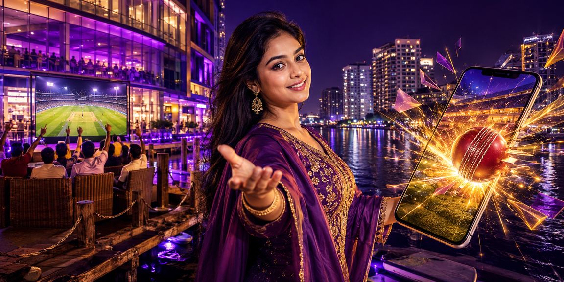 ঢাকায় নিয়ন আলোয় ক্রিকেট বেটিং উপভোগ করছেন একজন তরুণ